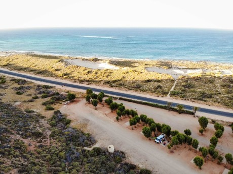 Aerial view of Exmouth coast