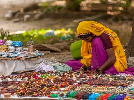 Indische Frau auf Markt