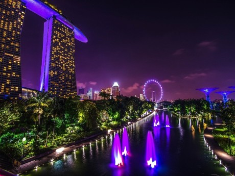 Marina Bay Singapur bei Nacht